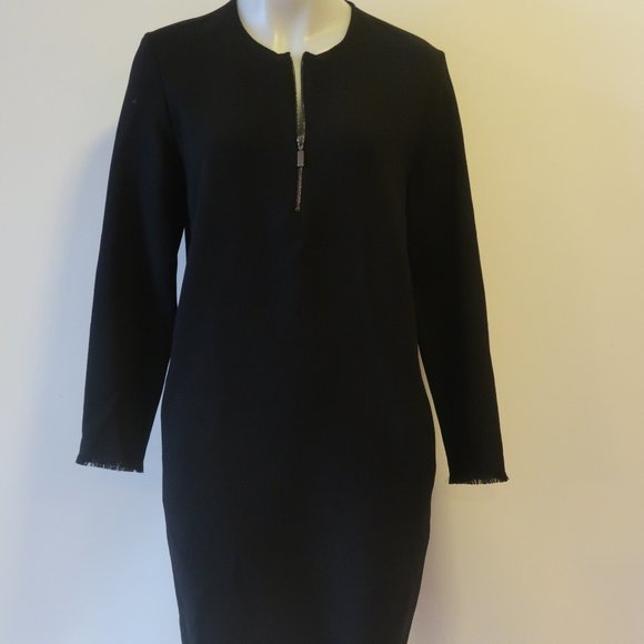 *NWT Womens Antonelli Firenze Black Wool Blend Shift Dress 40 US/4 - Picture 6 of 13